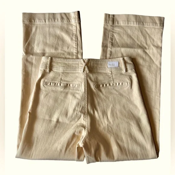 PAIGE Nellie Wide Leg Culotte Jeans in Light Yellow Size 27 - Picture 2 of 16